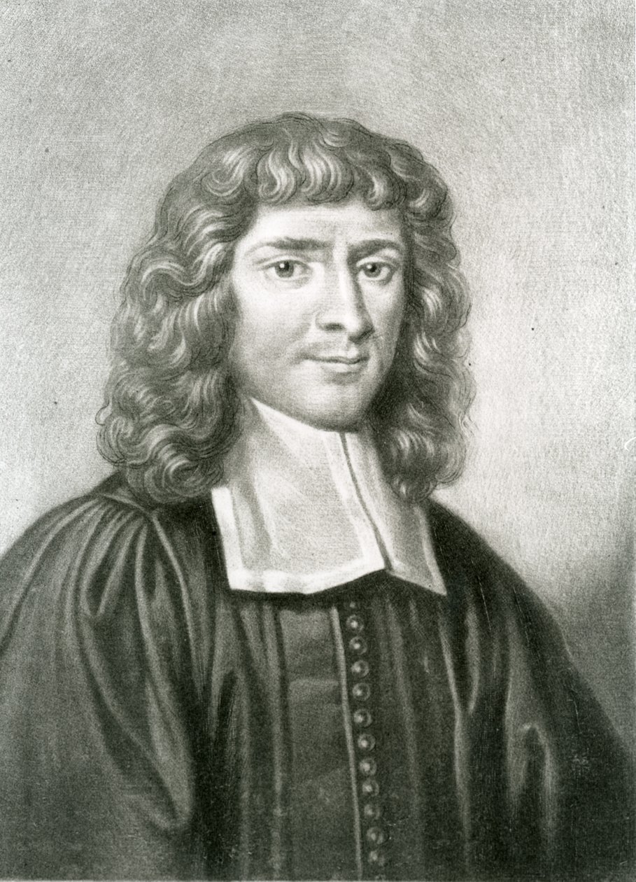 Portret van Dr. Isaac Barrow (1630-77) gegraveerd door Richard Earlom uit 
