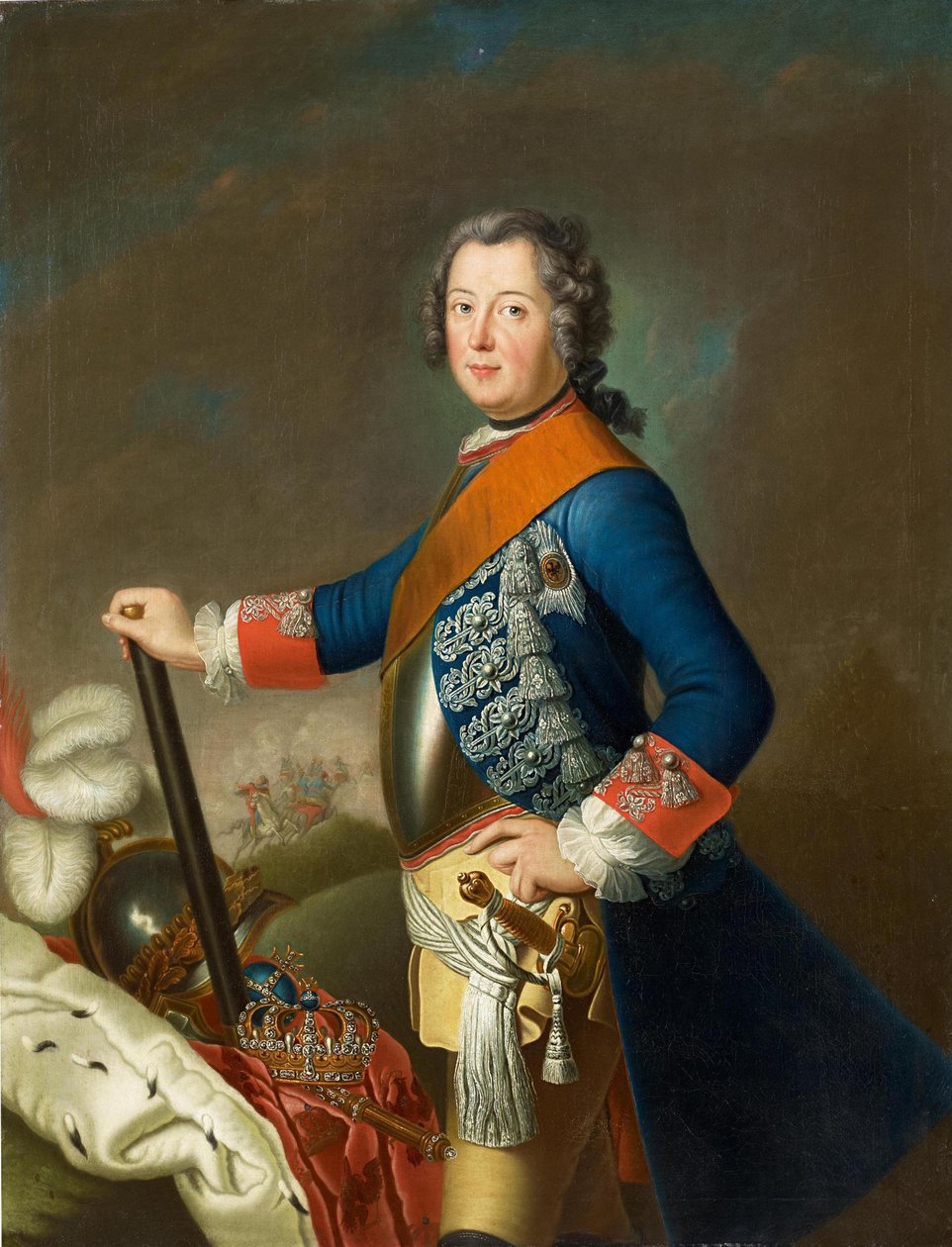 Frederik II van Pruisen als jonge legerleider door Georg David Matthieu
