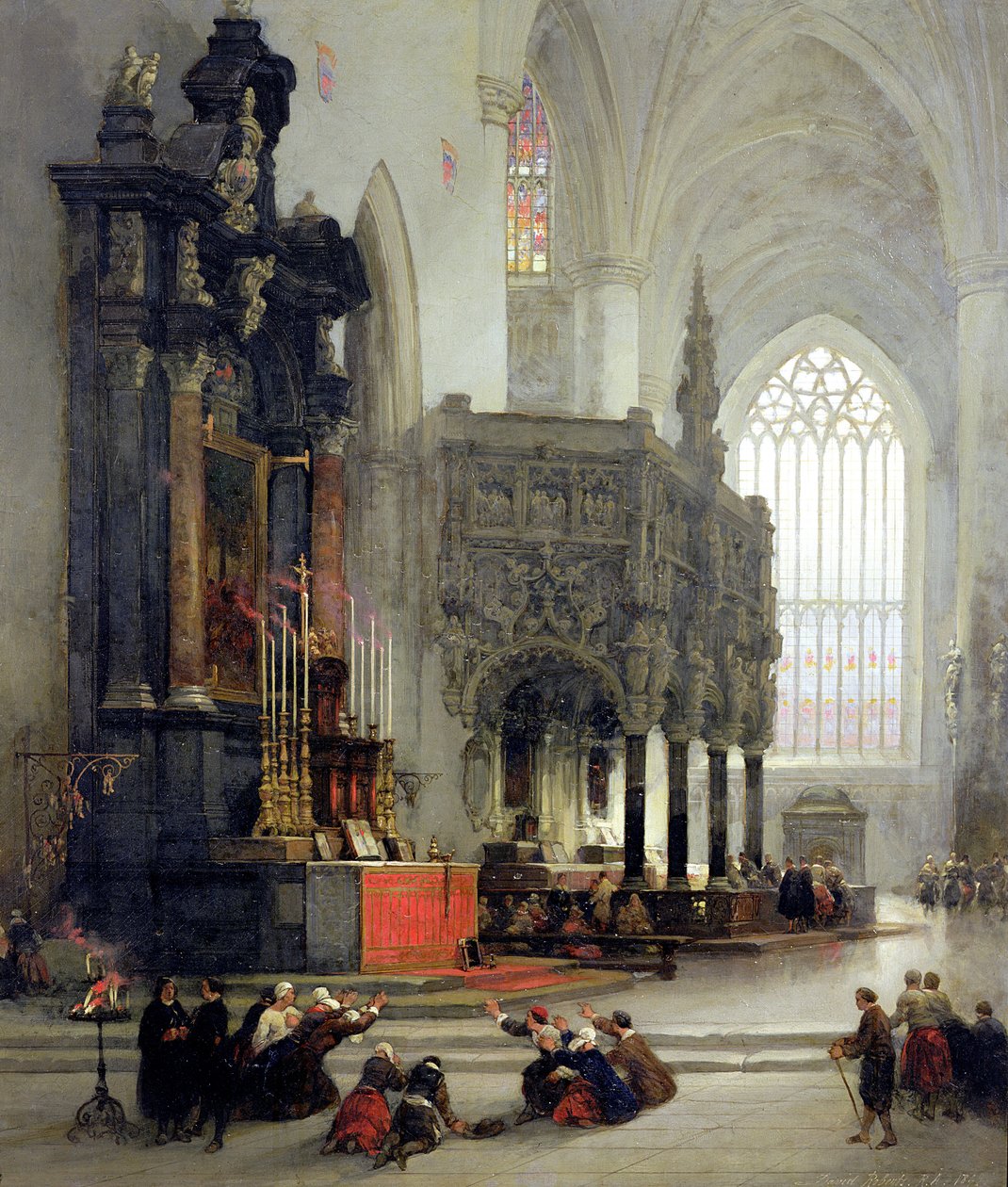 Het heiligdom van St. Gomar in Lier, België door David Roberts
