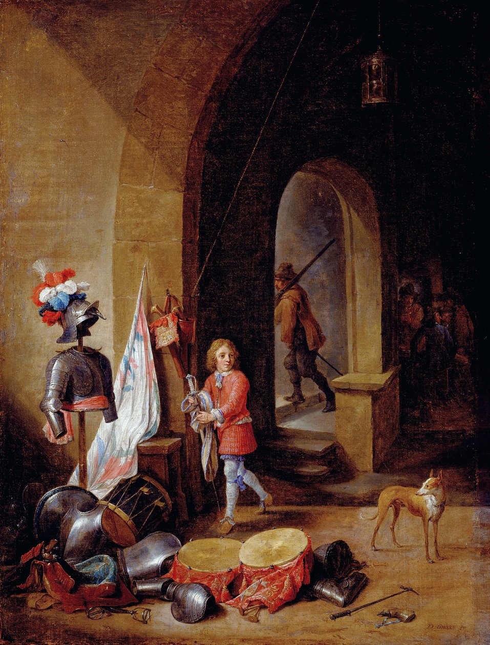 Een wachtkamer door David Teniers the Younger