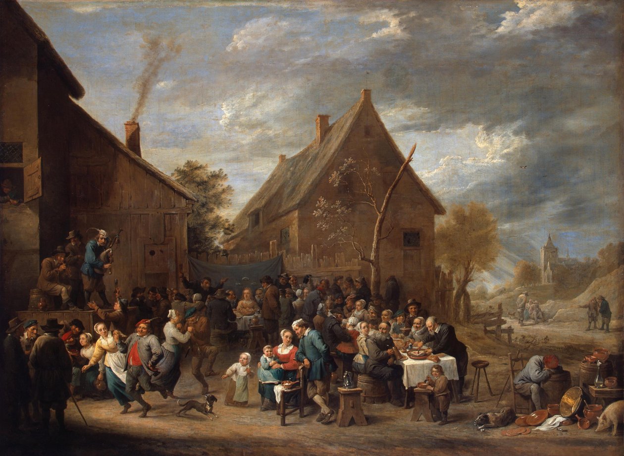 Boerenbruiloft door David Teniers the Younger