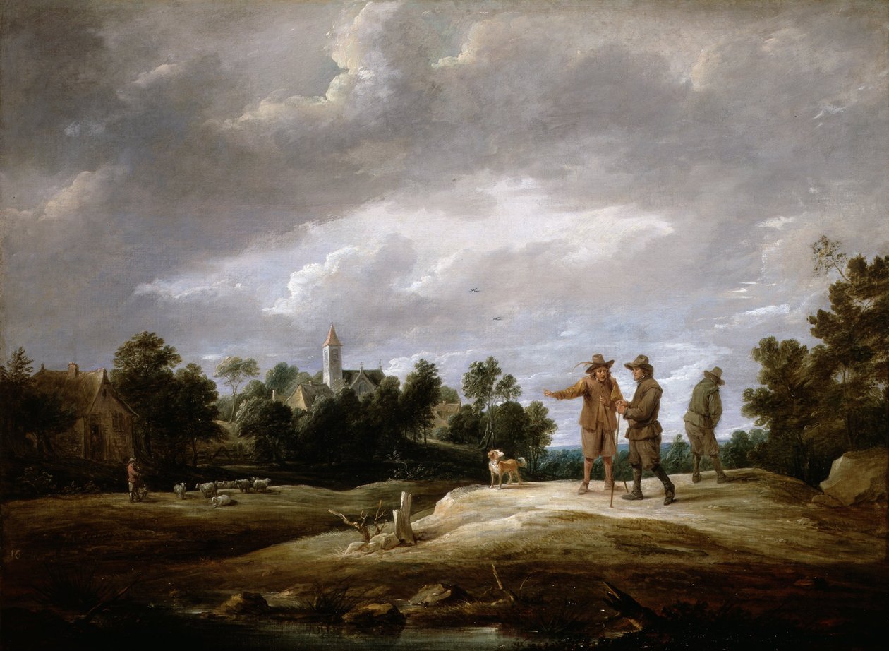 Boeren in gesprek door David Teniers the Younger