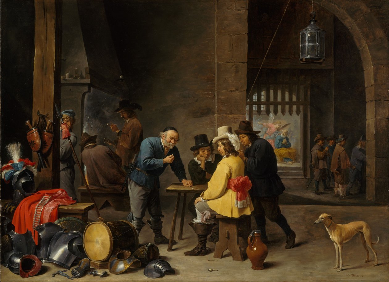 Wachtkamer met de bevrijding van Sint Petrus door David Teniers the Younger