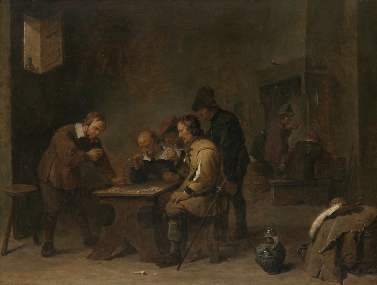 De Gokkers, ca. 1640 door David Teniers the Younger