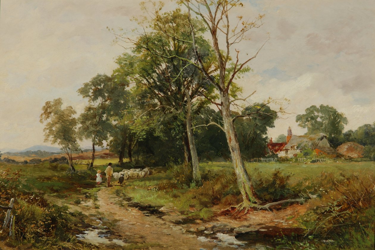 Een Worcestershire Laan Scene, ca. 1904 door David Bates