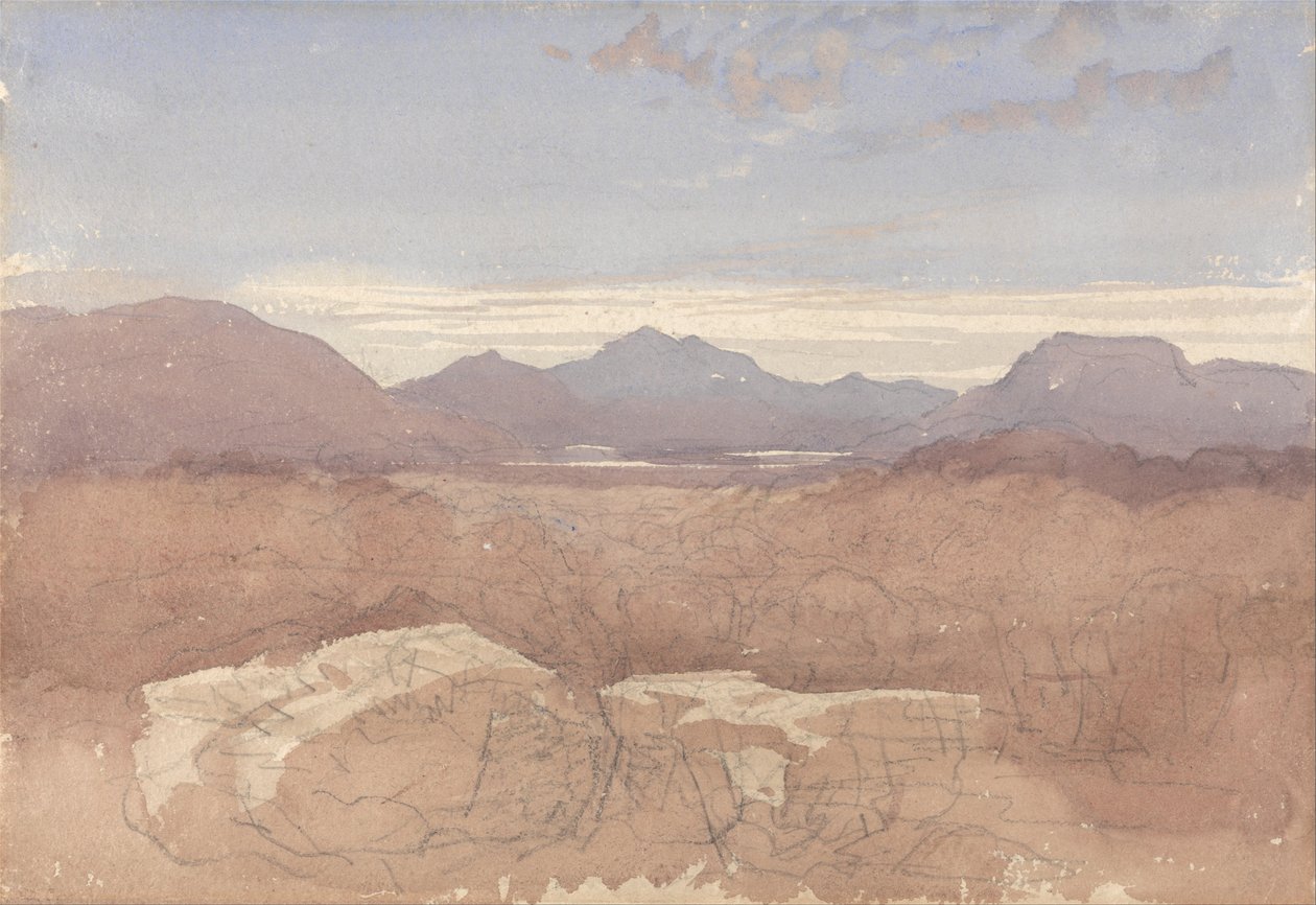 Bergachtig uitzicht, Noord-Wales door David Cox