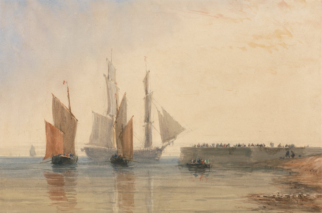 Ingang van de Haven van Calais door David Cox