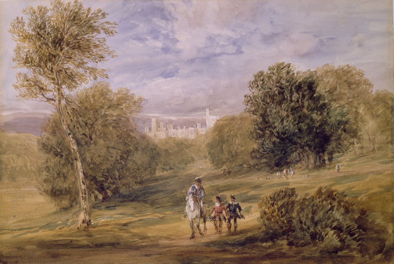 Haddon Hall vanuit het park, 1831 door David Cox