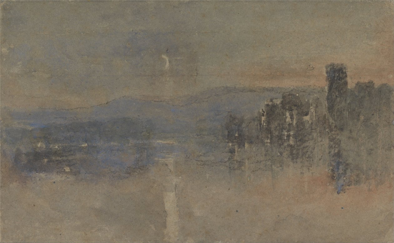 Maanlicht Landschap door David Cox