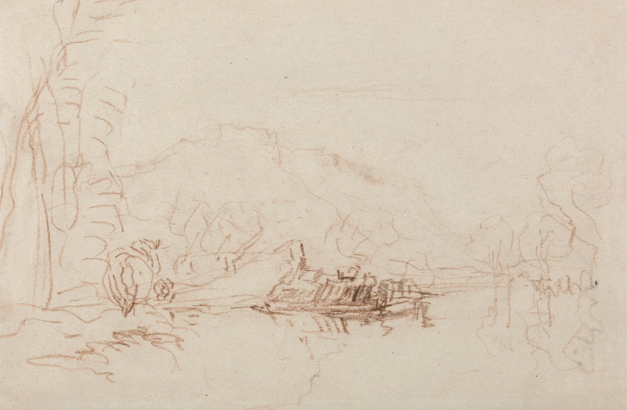 Rivierscène door David Cox