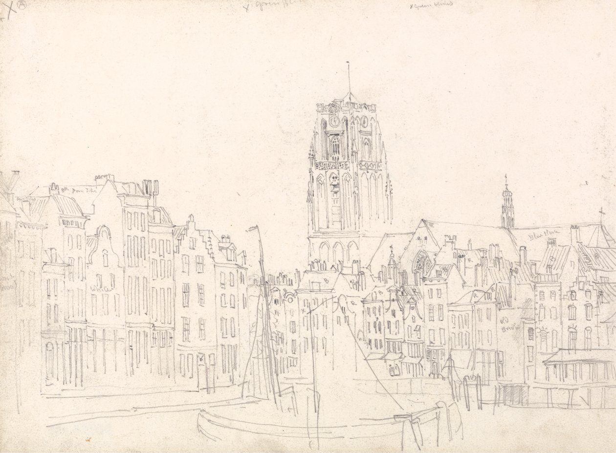 Rotterdam: De kerk van Sint-Laurens door David Cox