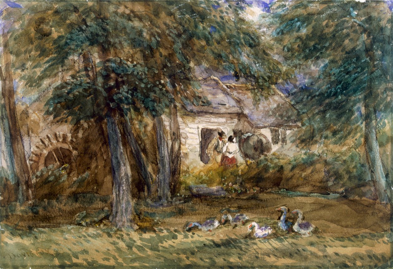 Watermolen door David Cox