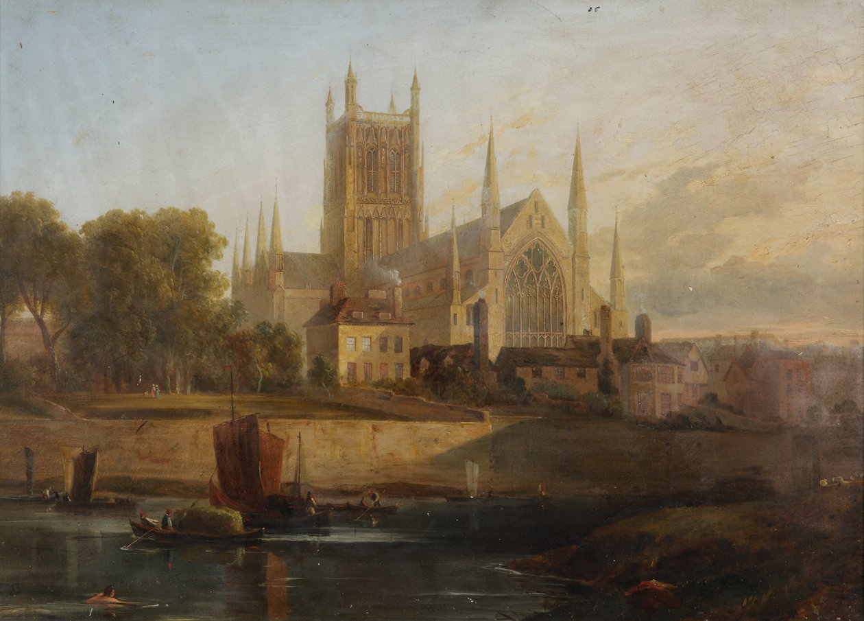 Worcester Kathedraal, Rivier Severn door David Cox
