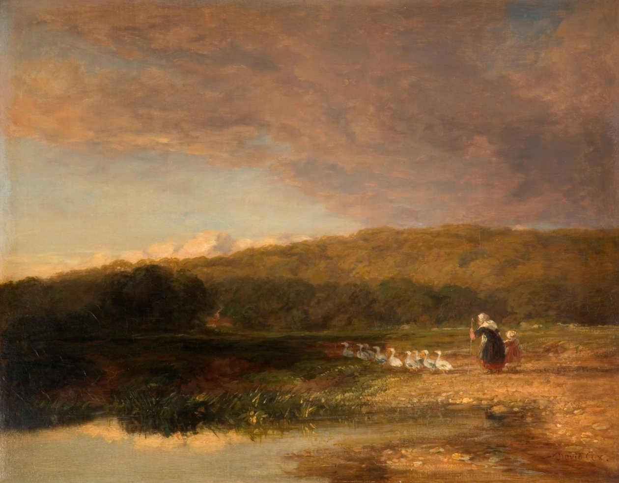 Avond, 1851-1853 door David Cox the elder