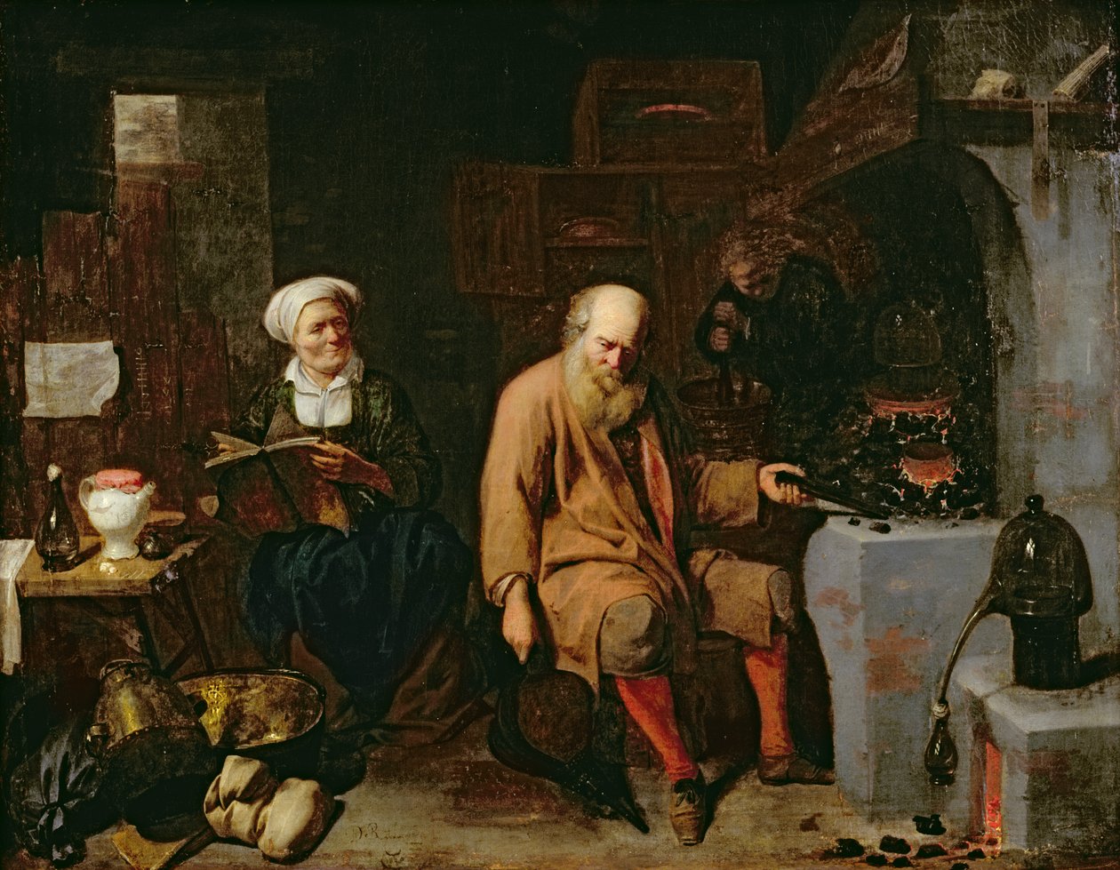 De Alchemist door David III Ryckaert