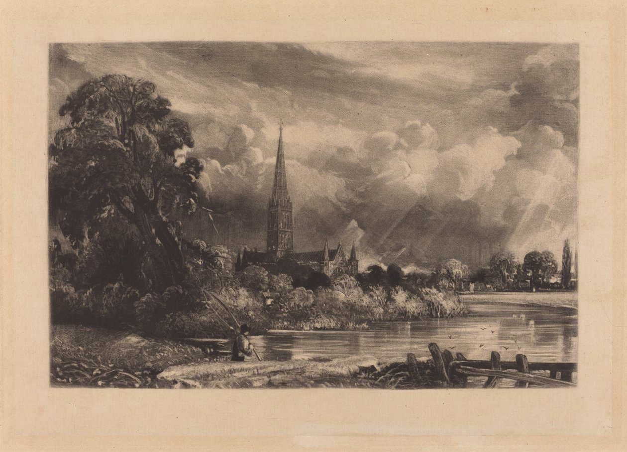 Kathedraal van Salisbury door David Lucas after John Constable