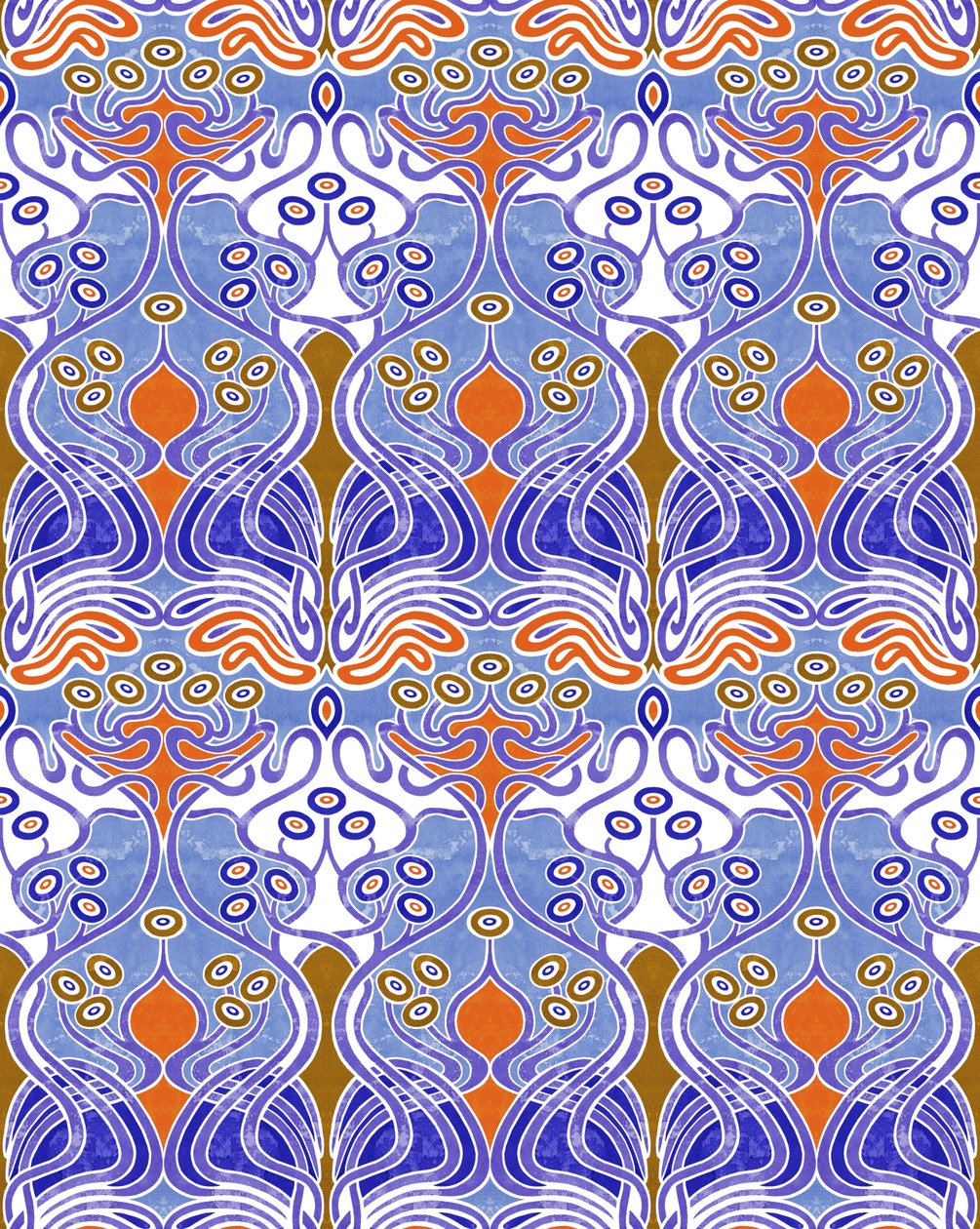 Beauclair Blauw Oranje, 2018 (gemengde techniek digitaal) door David Newton