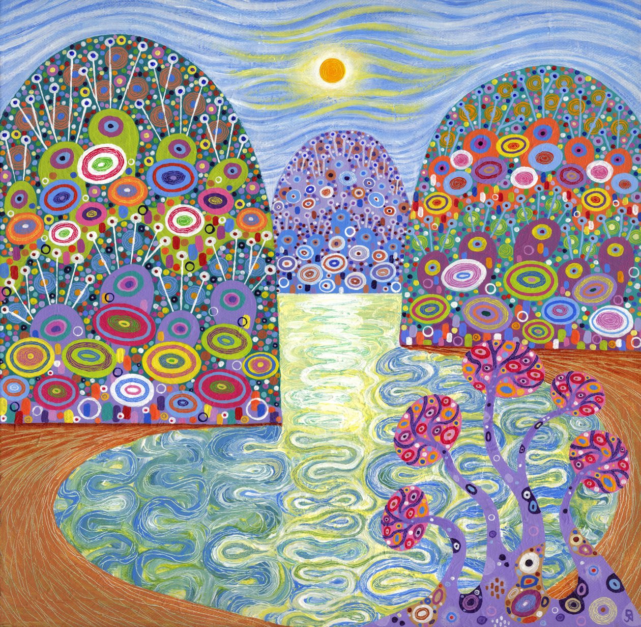 Secret Lagoon, 2016 (acryl op doek) door David Newton