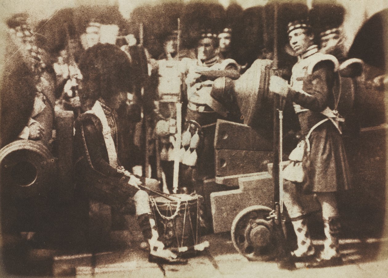 Schotse Garde bij Edinburgh Castle door David Octavius Hill