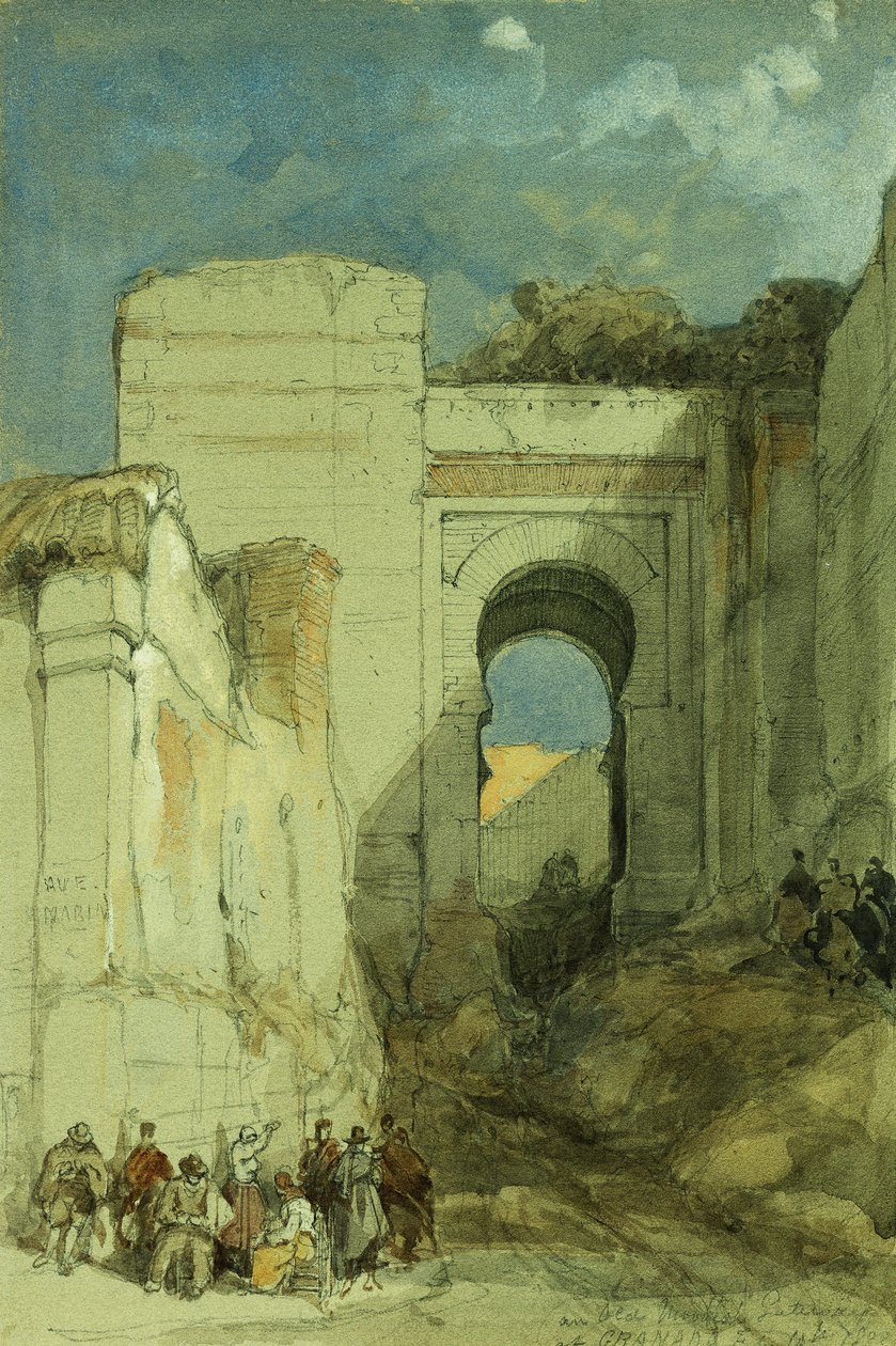 Een Oude Moorse Poort, Granada, 1883 door David Roberts