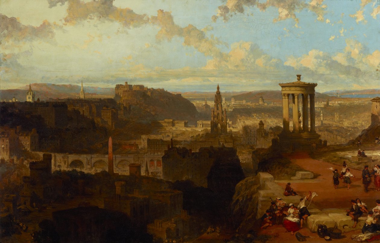 Edinburgh vanaf de Calton Hill door David Roberts