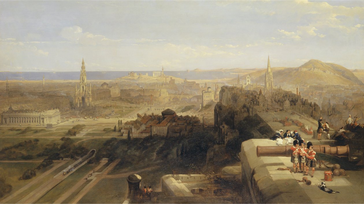 Edinburgh vanaf het kasteel door David Roberts