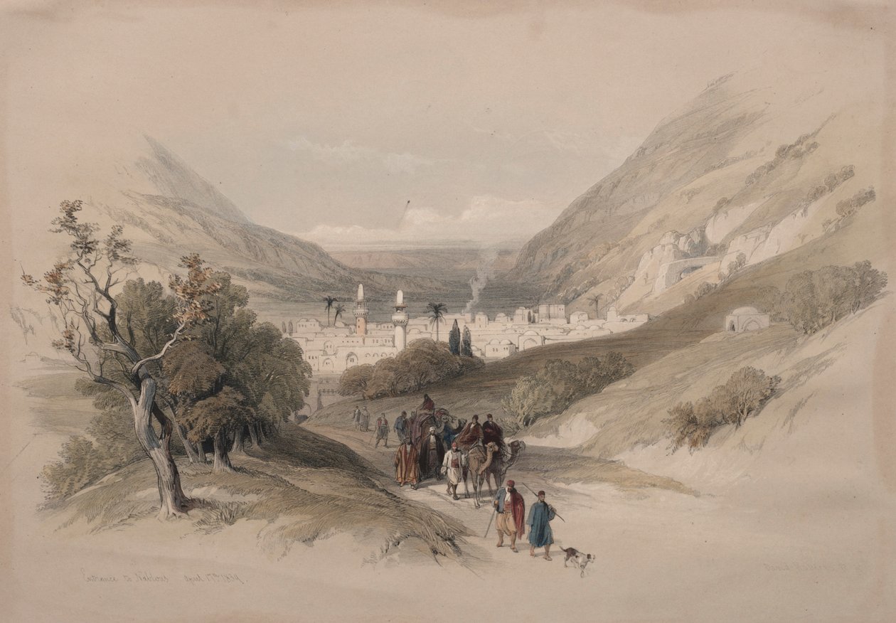 Ingang naar Nablus, 1839 door David Roberts