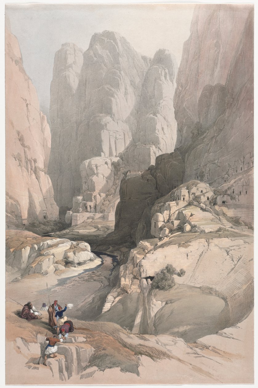 Ingang naar Petra, het Theater door David Roberts