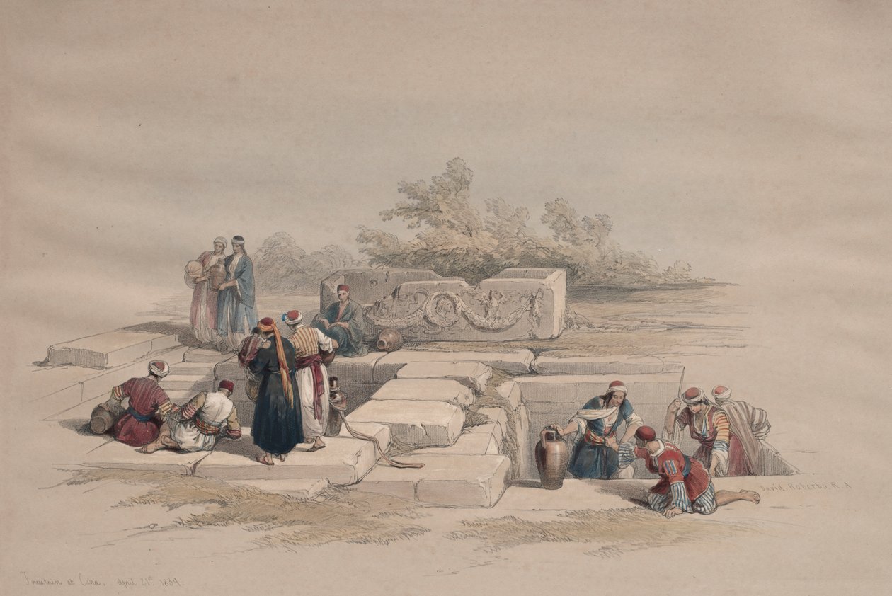 Fontein bij Kana door David Roberts