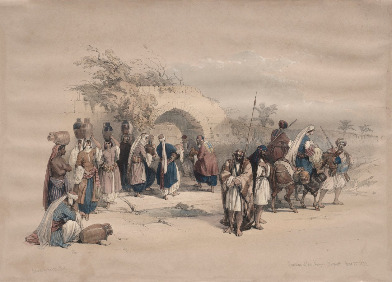 Fontein van de Maagd, Nazareth, 1839 door David Roberts