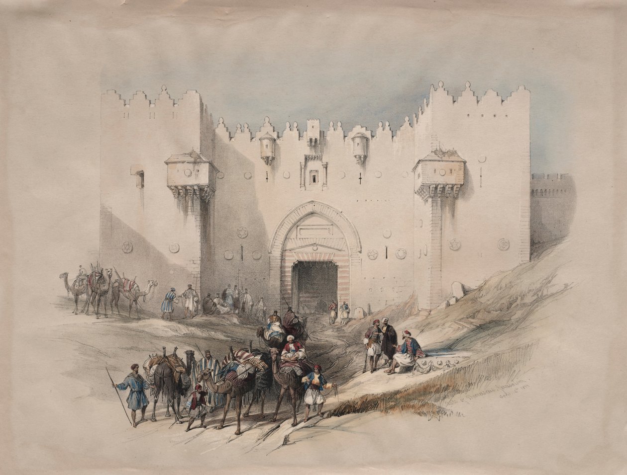 Poort van Damascus, Jeruzalem door David Roberts