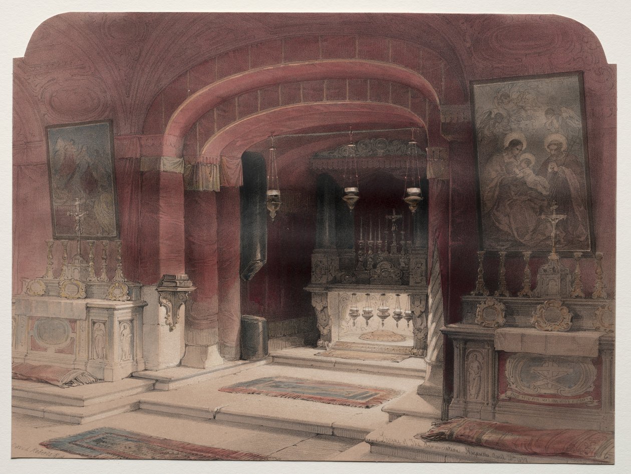 Heiligdom van de Aankondiging, Nazareth door David Roberts