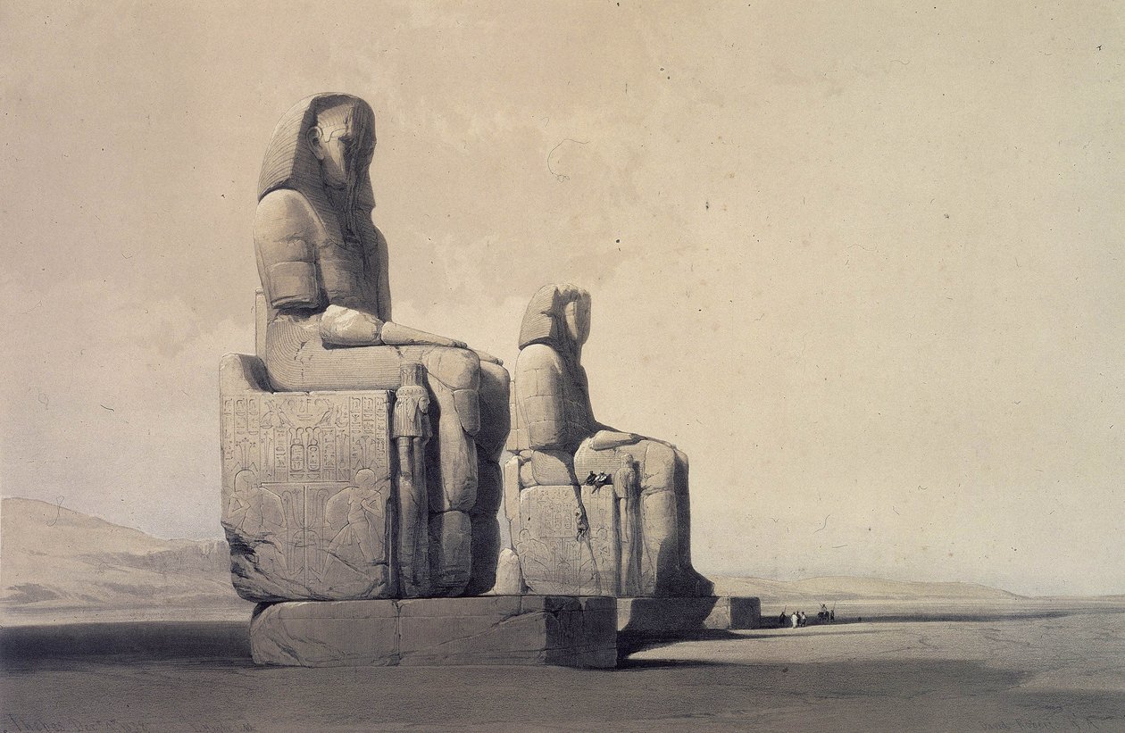 Beelden in Thebe, Egypte, c1845 door David Roberts