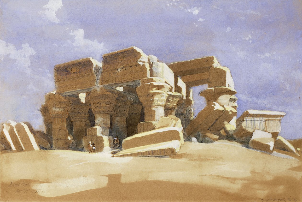 Tempel van Kom Ombo, Boven-Egypte, 1838 door David Roberts