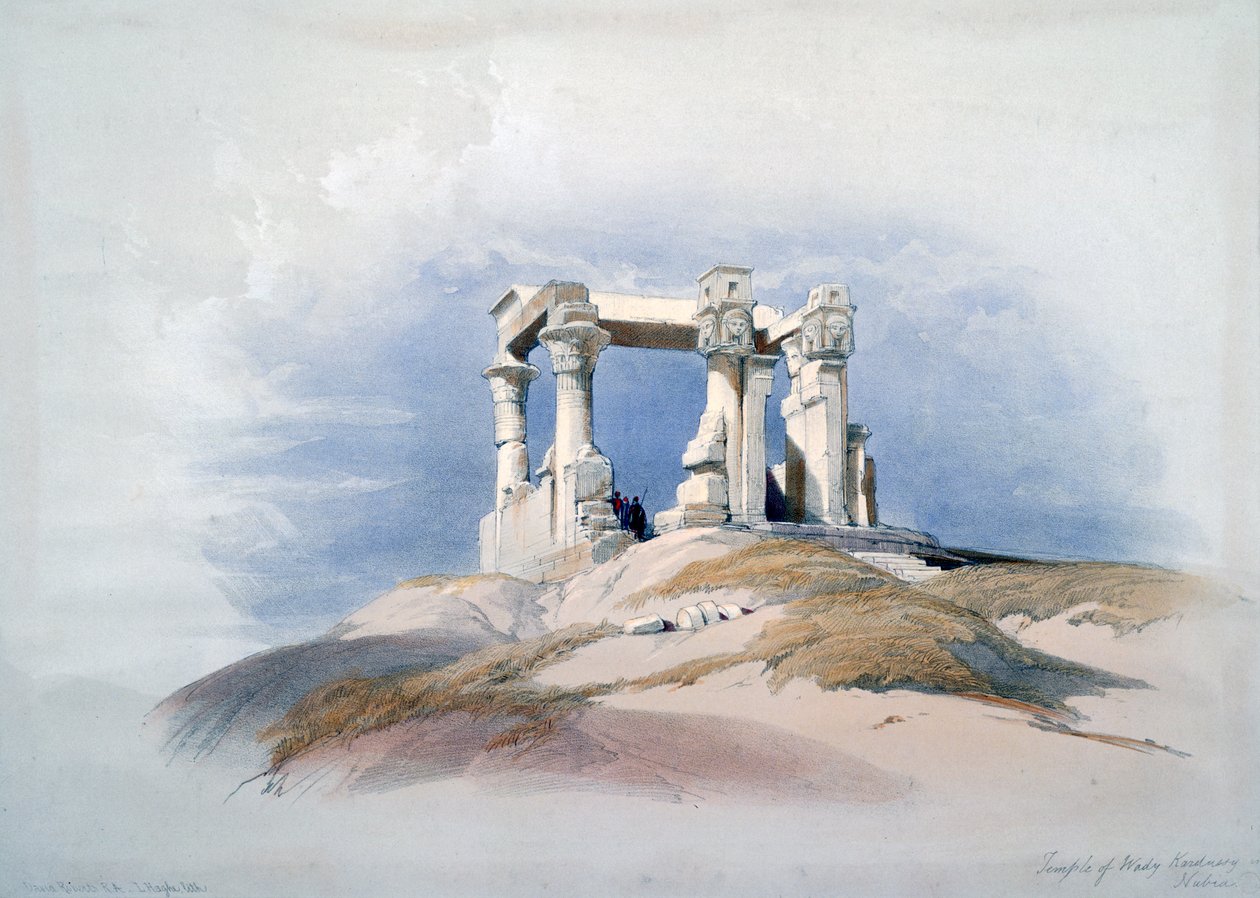 Tempel van Wady Kardassy, Nubië, 19e eeuw door David Roberts