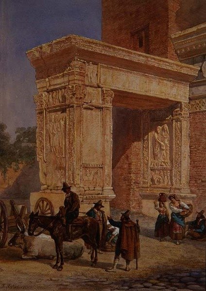 De Goudsmidspoort, Rome door David Roberts