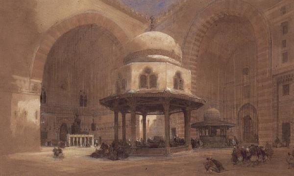 De Moskee van Sultan Hassan, Caïro door David Roberts