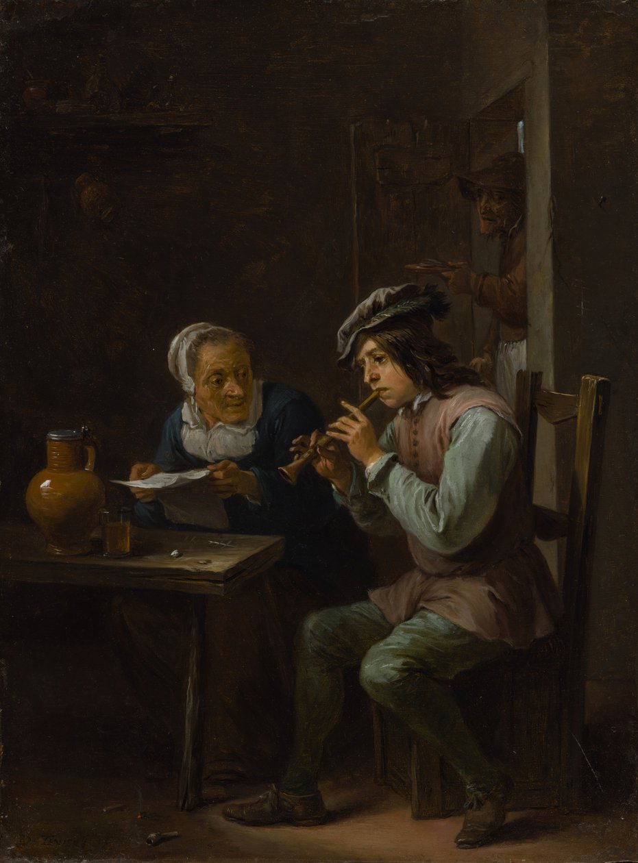 De Flageolet Speler, 163540 door David Teniers II