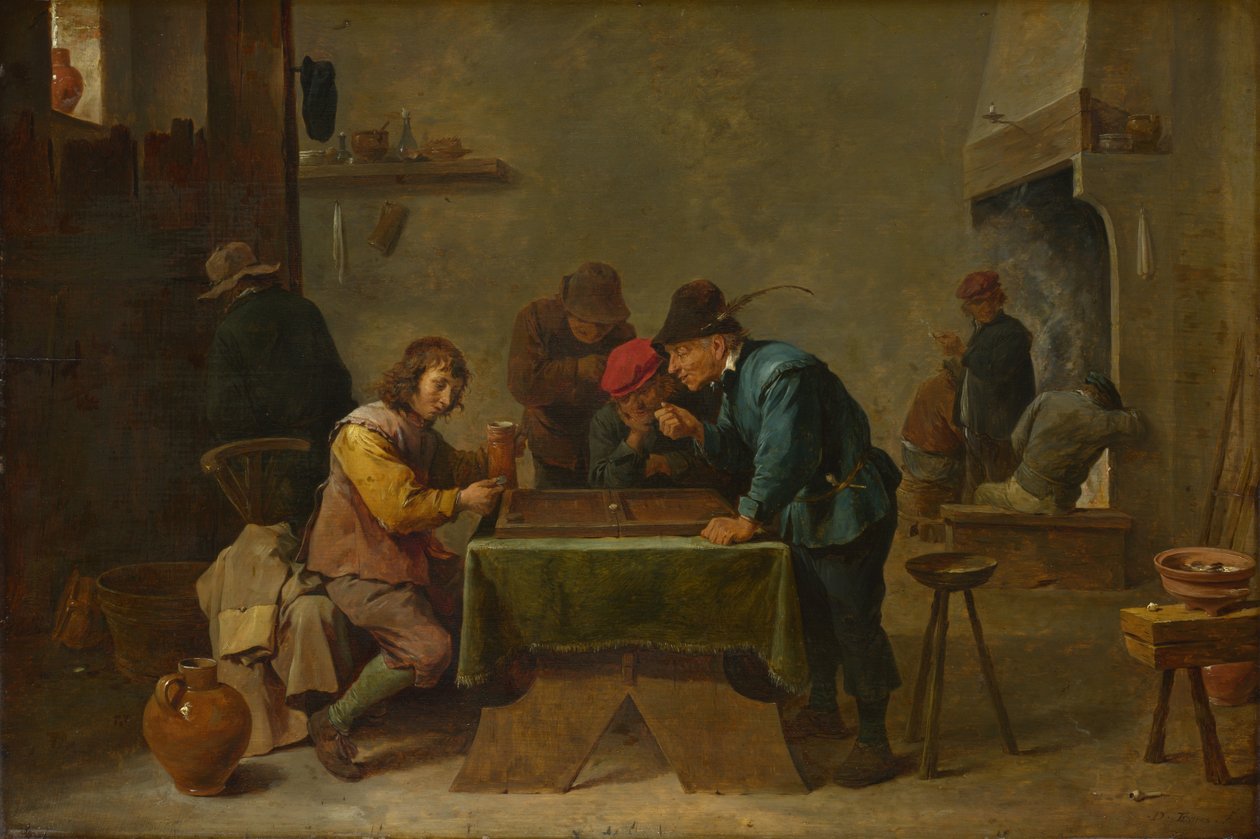 Backgammon Spelers, ca. 1645 door David Teniers the Younger
