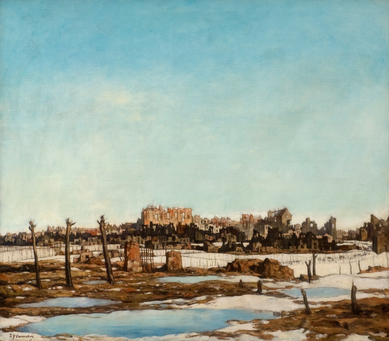 Bailleul, c.1918 door David Young Cameron