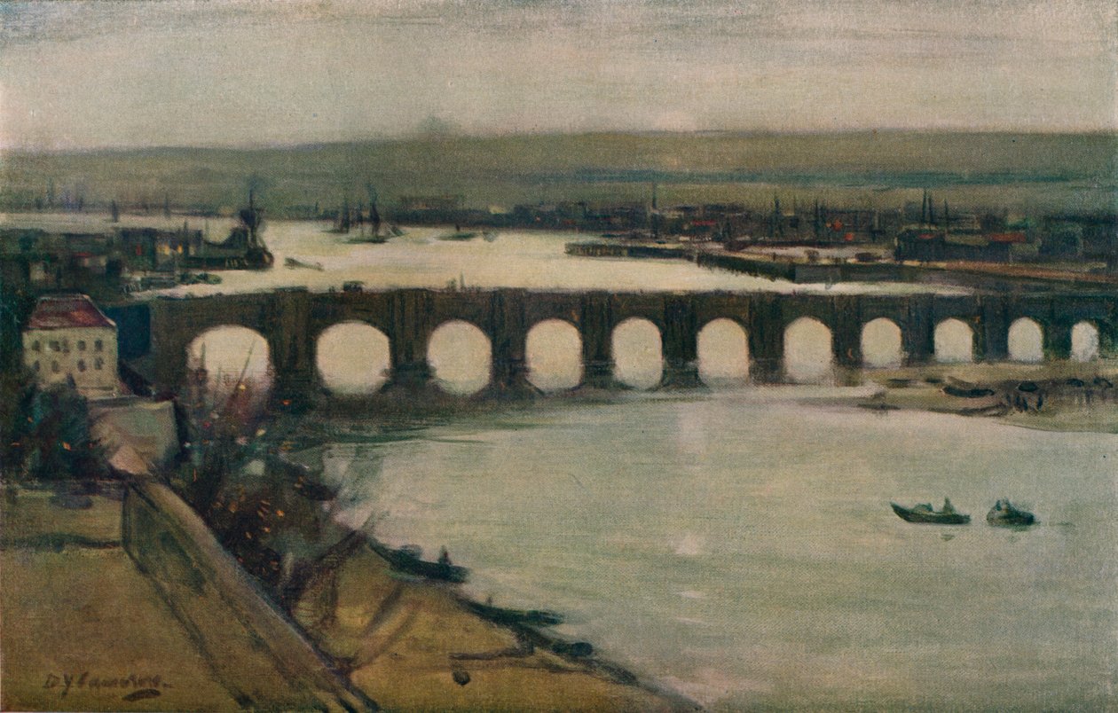 Berwick Brug, ca. 1912 door David Young Cameron