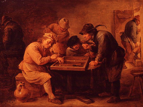 Een Spelletje Tric-Trac door David Teniers the Younger