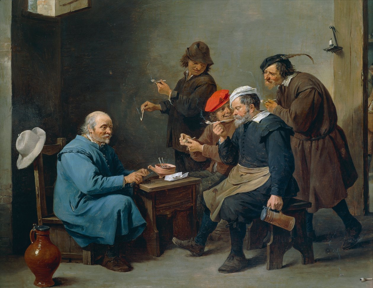 Man met witte hoed door David Teniers the Younger