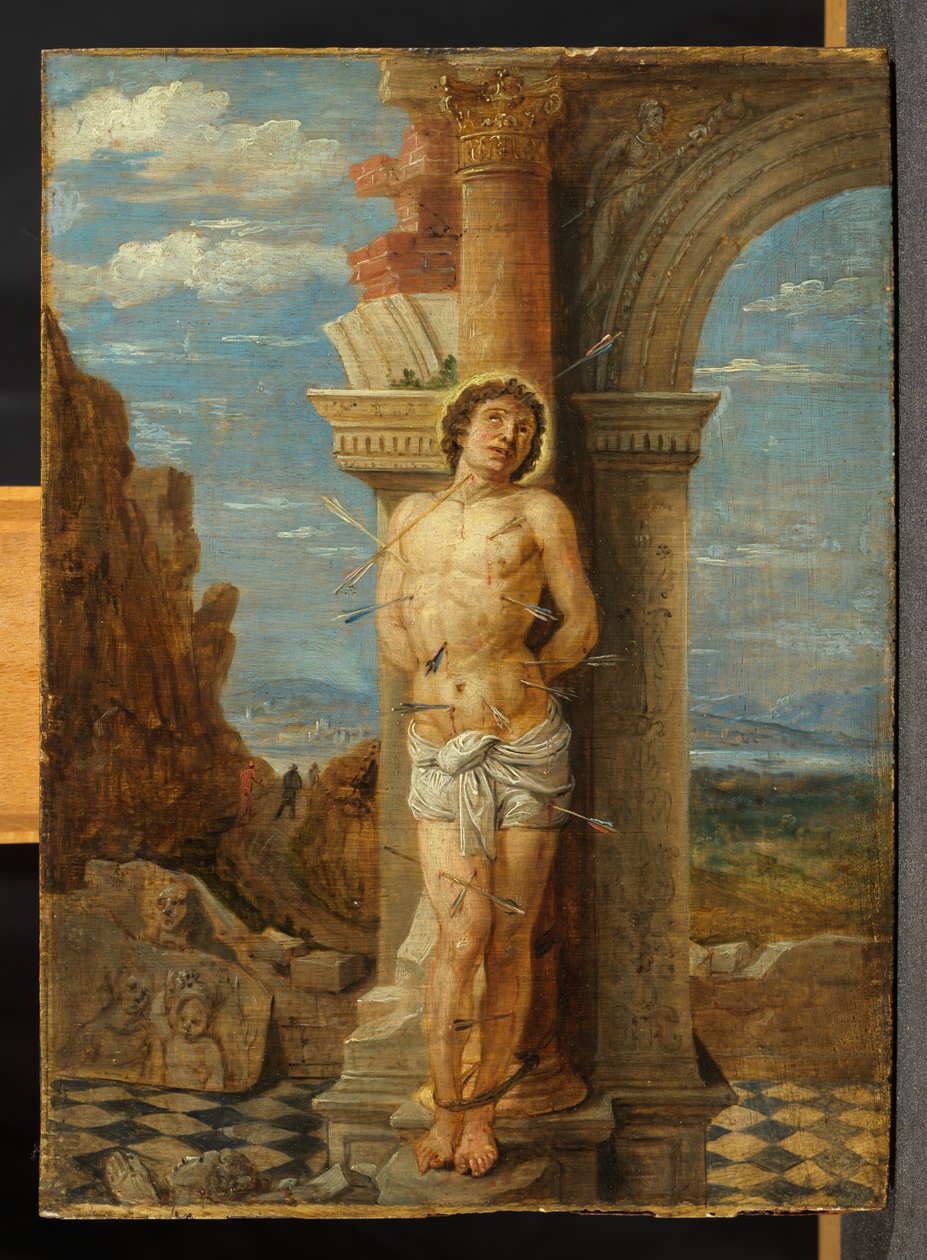 Sint Sebastiaan, naar Andrea Mantegna door David Teniers the Younger