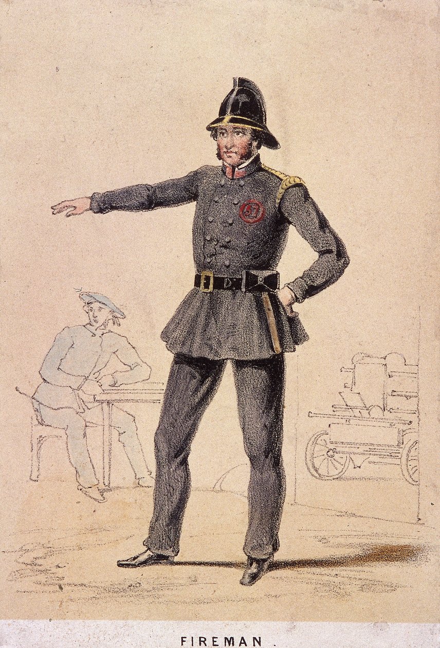 Een brandweerman, 1855 door Day and Son