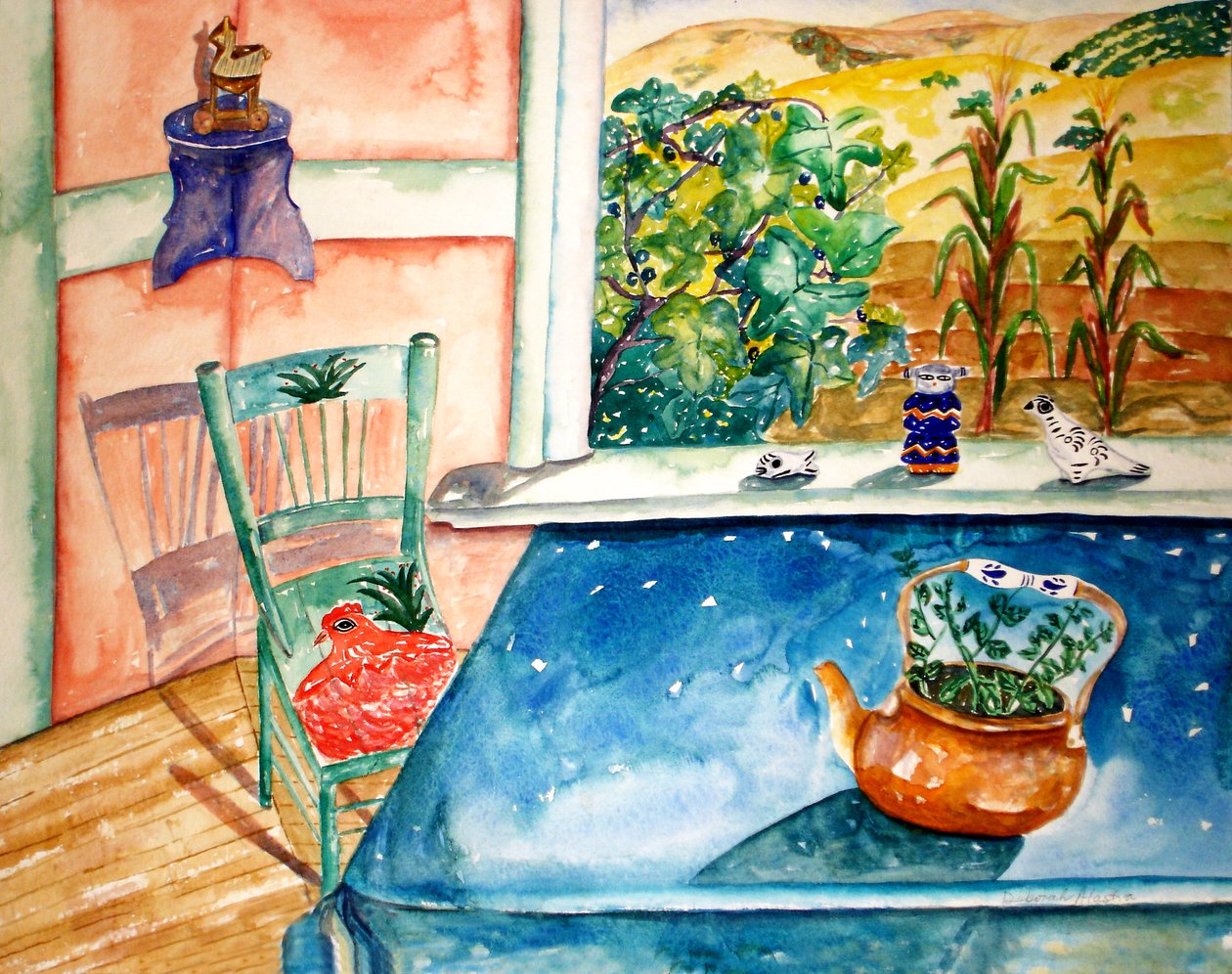 Blauwe tafel door Deborah Eve Alastra