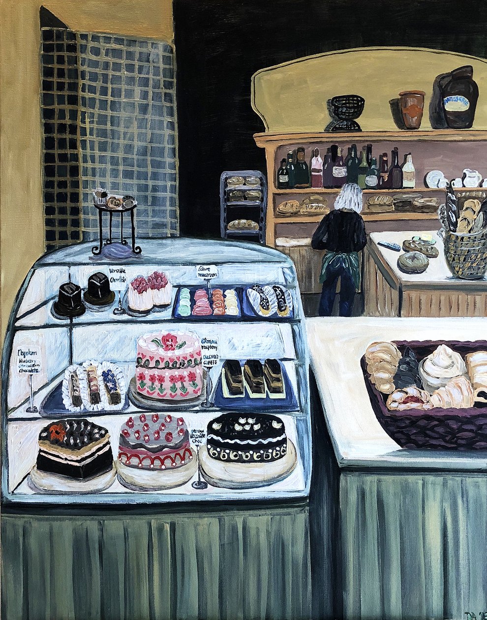 Patisserie, 2018 (acryl op doek) door Deborah Eve Alastra