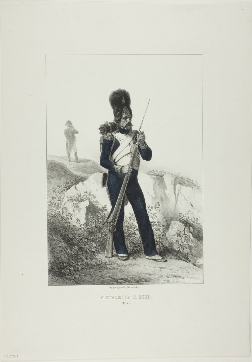 Grenadier te voet, Elba door Denis Auguste Marie Raffet