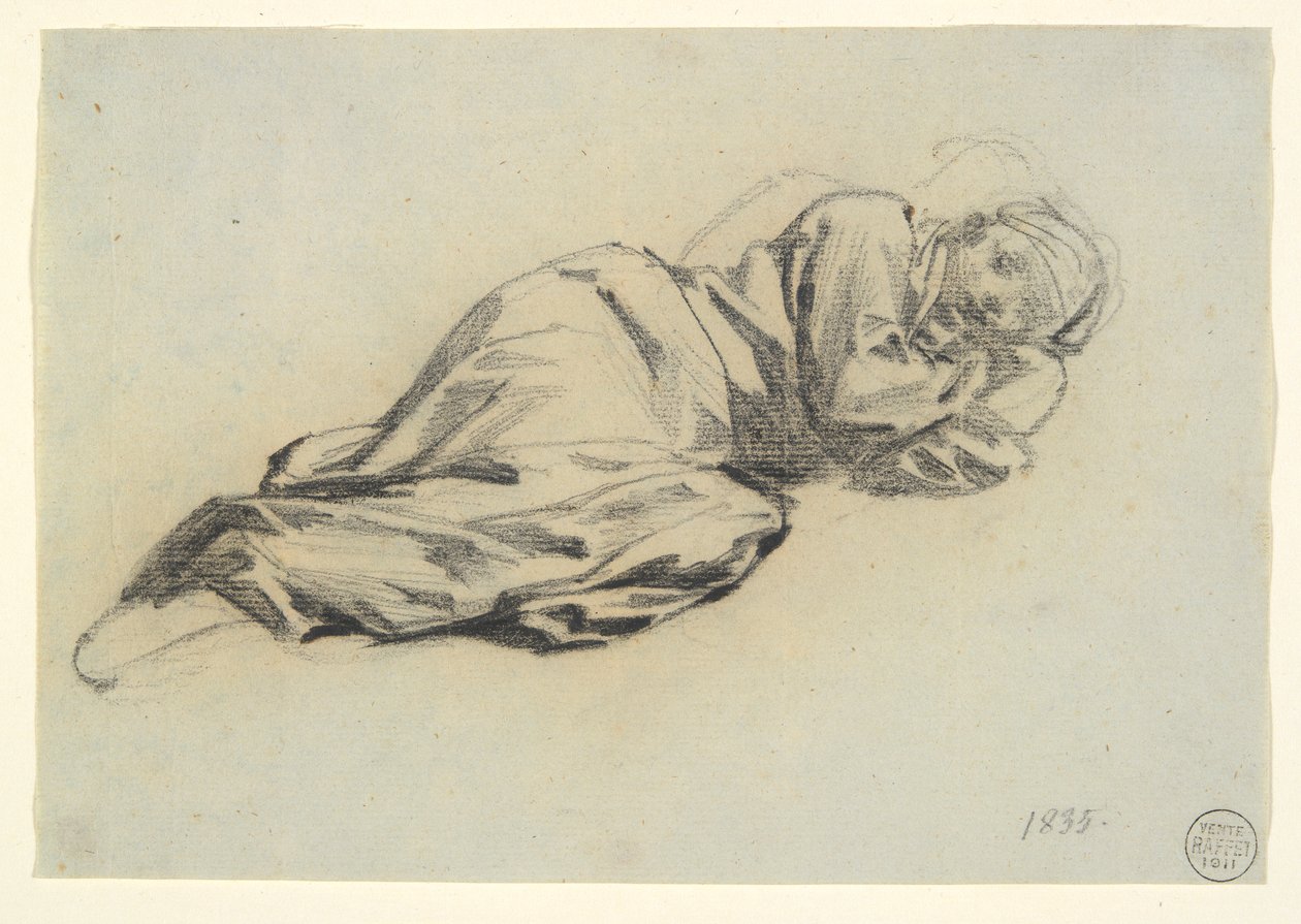 Liggend figuur door Denis Auguste Marie Raffet