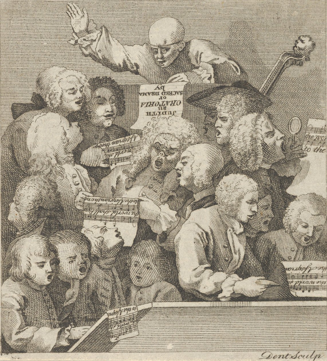 Een koor van zangers, ca. 1800 door Dent